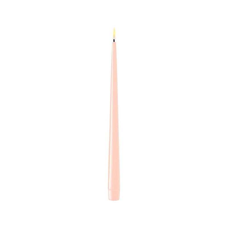 LED Kertelys med Lak, 2 stk. (28 cm), Lys rosa